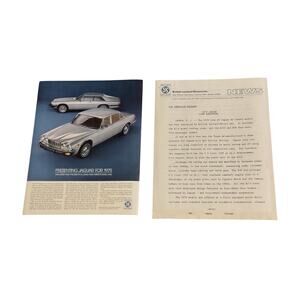 1979 Jaguar Advertisement Press Release Dealership Memo British Leyland Motors